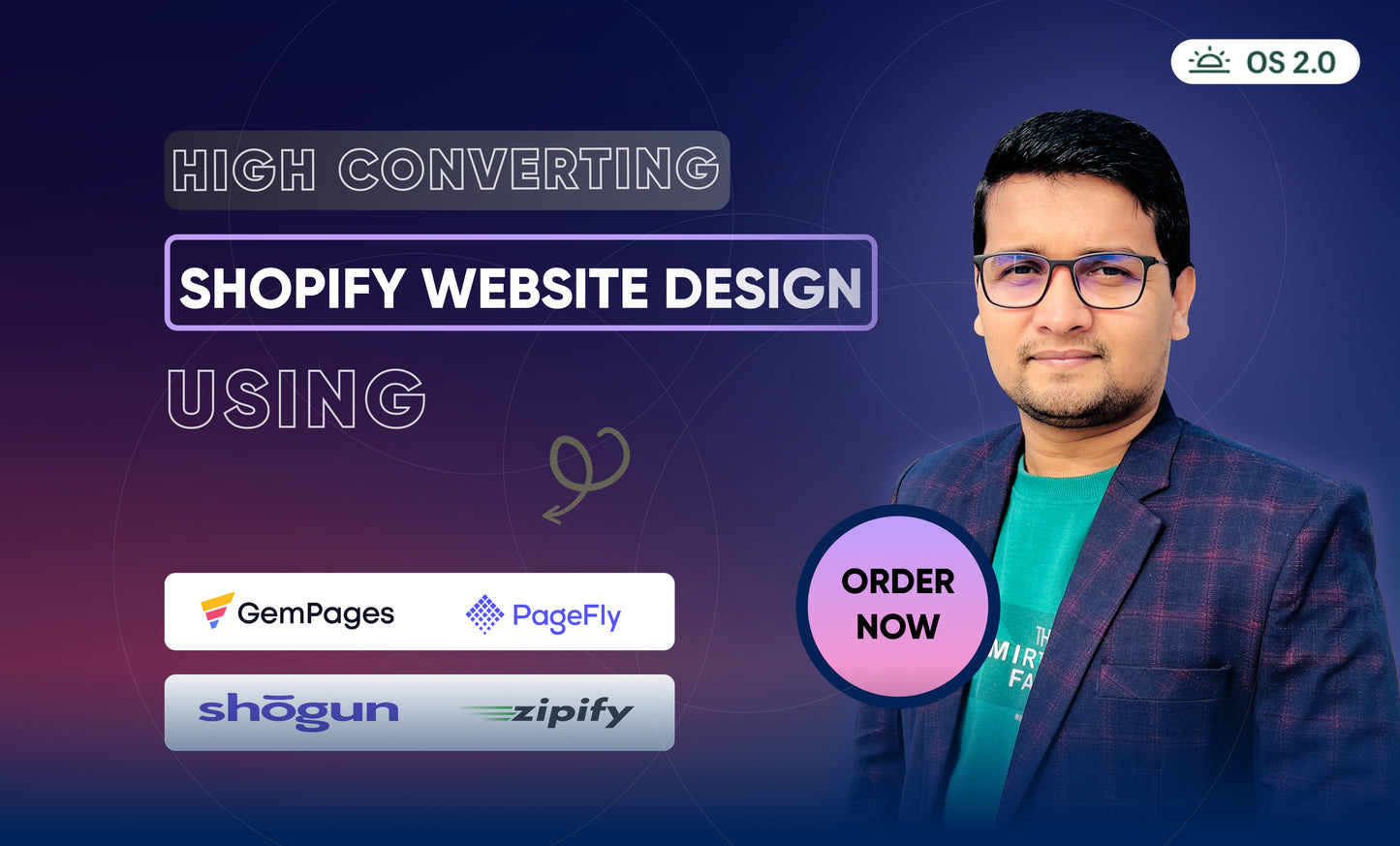 I will do shopify website design or landing page design with pagefly, shogun, gempages